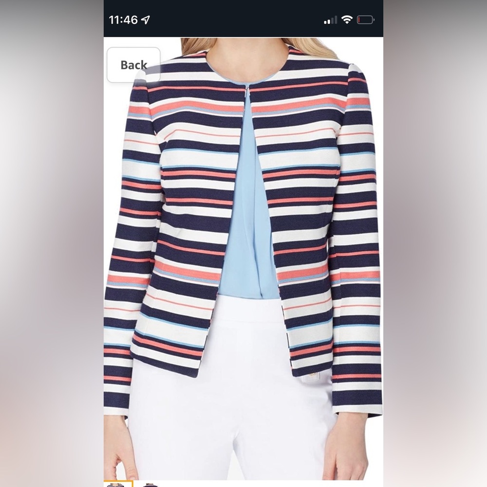 Tahari Arthur S. Levine Womens Stripped jacket  size 4